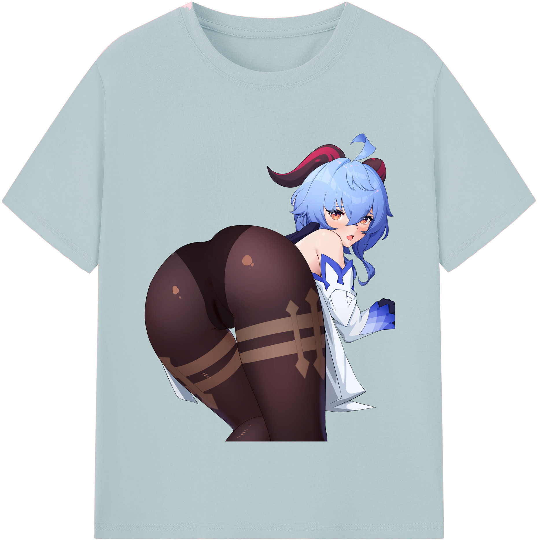 げんし神 甘雨 かんう genshin Ganyu 綿100％半袖Tシャツ（フロントプリント）